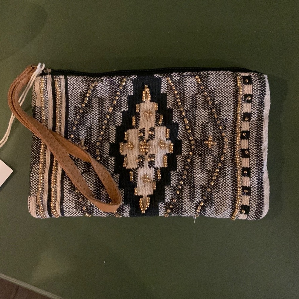 Aztec print wristlet